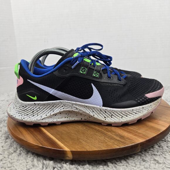 Nike Womens 9.5 Pegasus Trail 3 Black Light Marine Trail Running Shoe DA8698-002 - Picture 3 of 12
